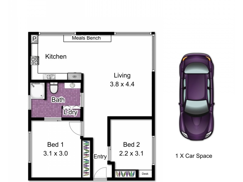 4/186 Beach Road, Mordialloc VIC 3195 Floorplan