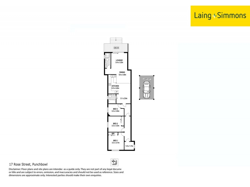 17  rose, Punchbowl NSW 2196 Floorplan