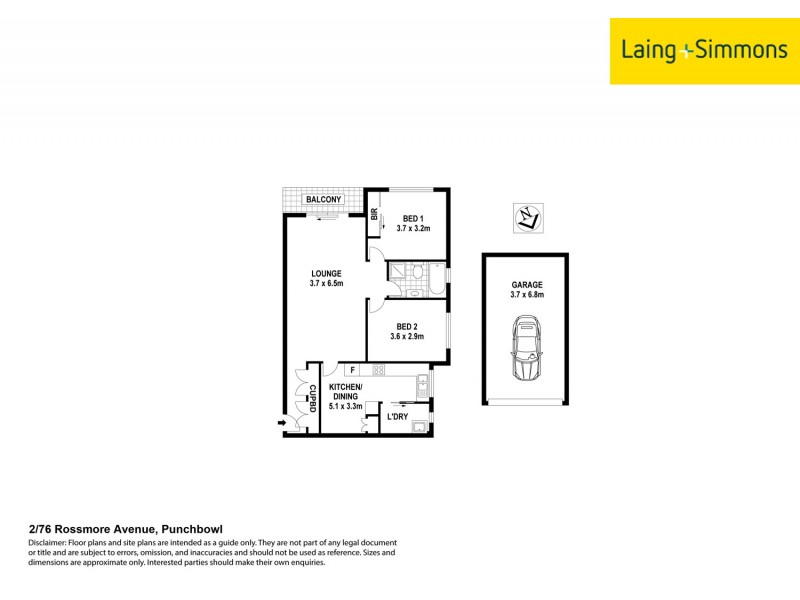 2/76 Rossmore Ave, Punchbowl NSW 2196 Floorplan