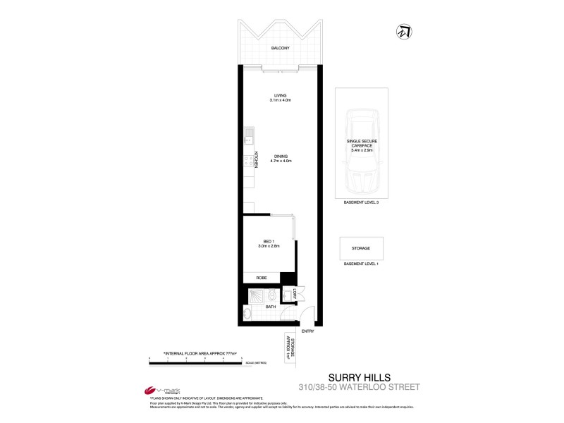 3 310/38 Waterloo Street, Surry Hills NSW 2010 Floorplan