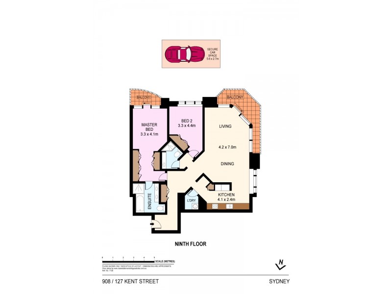 908/127 Kent Street, Sydney NSW 2000 Floorplan