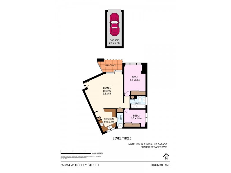 35c/14 Wolseley Street, Drummoyne NSW 2047 Floorplan