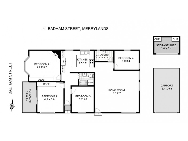 41 Badham Street, Merrylands NSW 2160 Floorplan