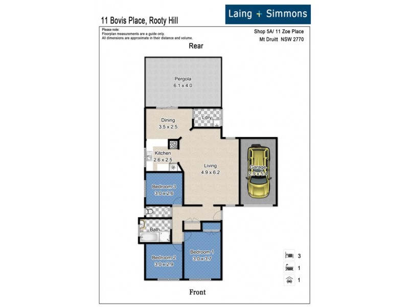 11 Bovis Place, Rooty Hill NSW 2766 Floorplan