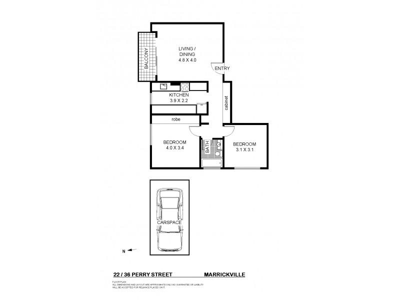 22/36 Perry St, Marrickville NSW 2204 Floorplan
