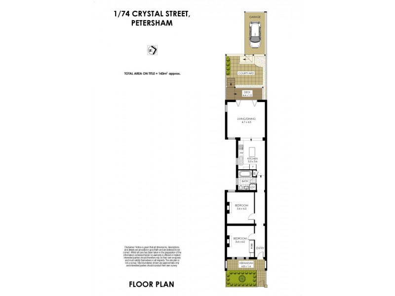 1/74 Crystal Street, Petersham NSW 2049 Floorplan