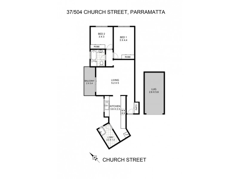 37/504 Church Street, North Parramatta NSW 2151 Floorplan