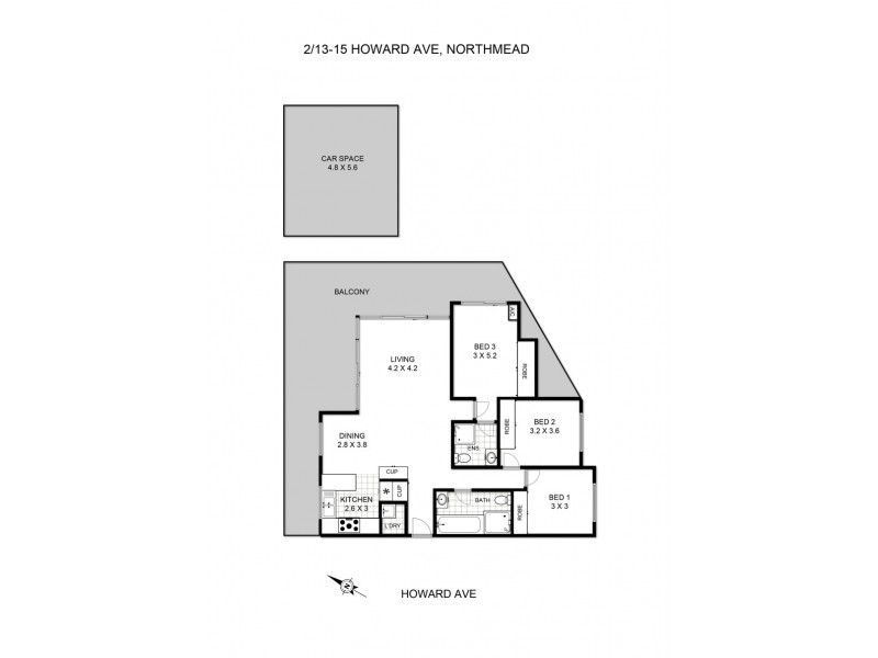 2/13-15 Howard Avenue, Northmead NSW 2152 Floorplan