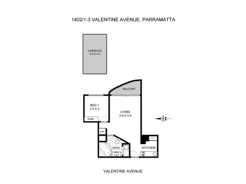 82/1-3 Valentine Avenue, Parramatta NSW 2150 Floorplan