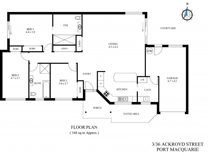 3/36 Ackroyd Street, Port Macquarie NSW 2444 Floorplan