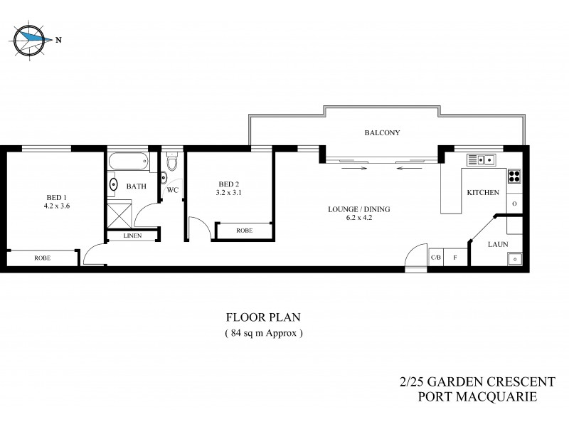 2/25 Garden Crescent, Port Macquarie NSW 2444 Floorplan