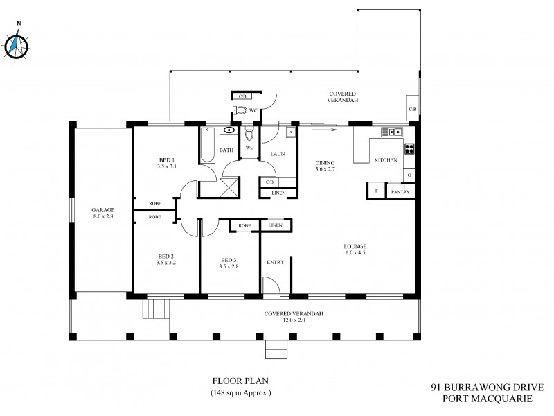 91 Burrawong Drive, Port Macquarie NSW 2444 Floorplan