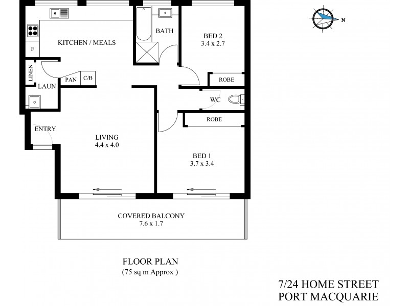 7/24 Home Street, Port Macquarie NSW 2444 Floorplan