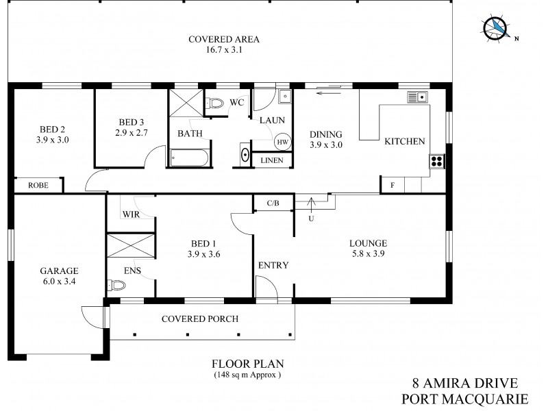 8 Amira Drive, Port Macquarie NSW 2444 Floorplan