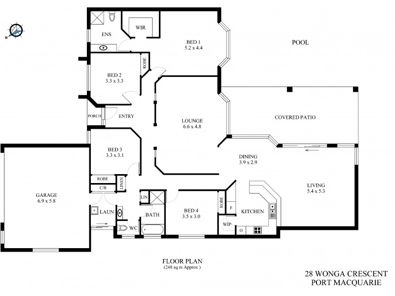 28 Wonga Crescent, Port Macquarie NSW 2444 Floorplan