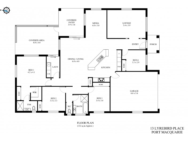 13 Lyrebird Place, Port Macquarie NSW 2444 Floorplan