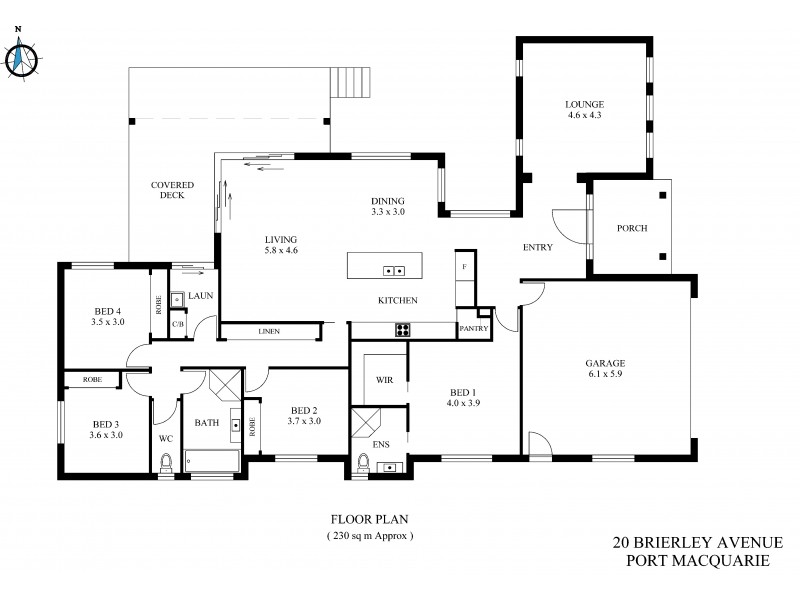 20 Brierley Avenue, Port Macquarie NSW 2444 Floorplan
