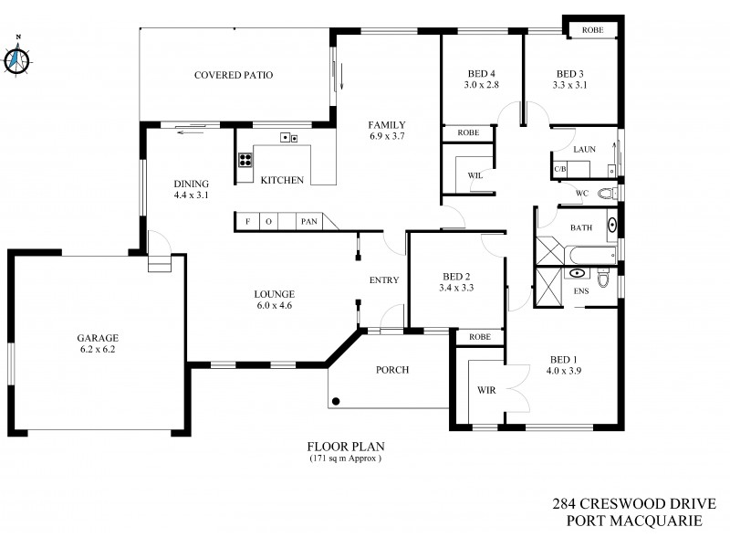 284 Crestwood Drive, Port Macquarie NSW 2444 Floorplan