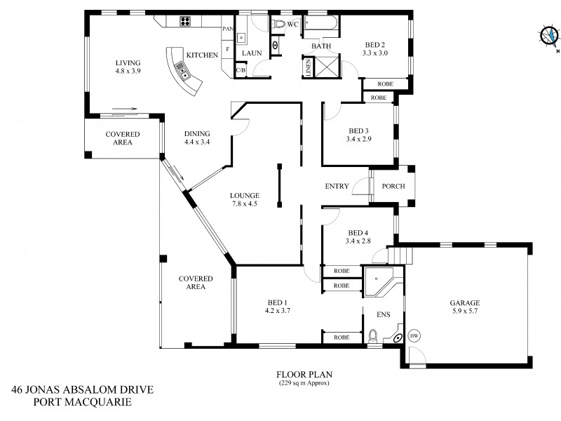 46 Jonas Absalom Drive, Port Macquarie NSW 2444 Floorplan