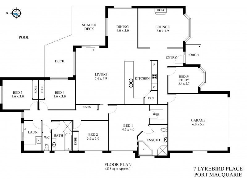 7 Lyrebird Place, Port Macquarie NSW 2444 Floorplan