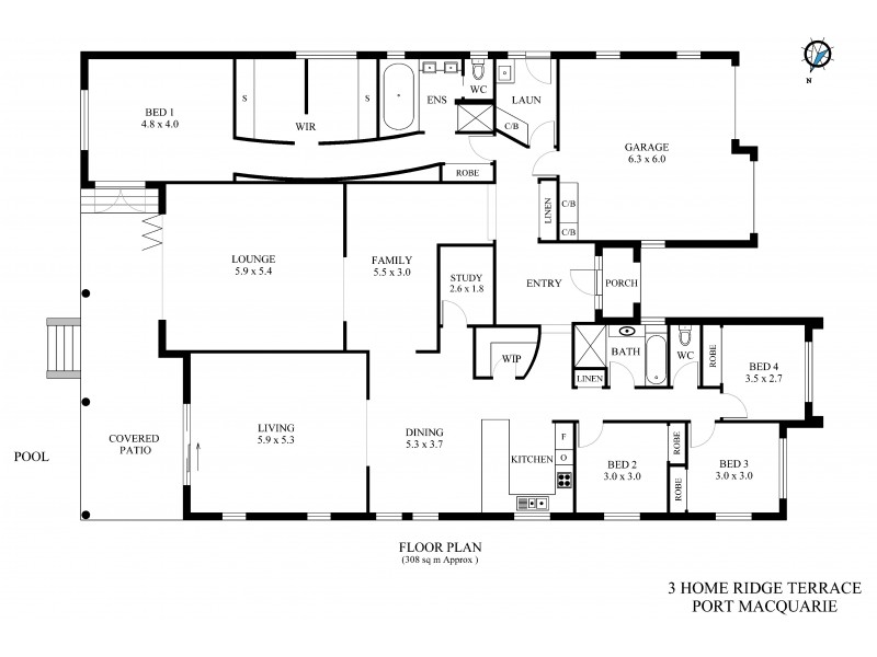3 Home Ridge Terrace, Port Macquarie NSW 2444 Floorplan