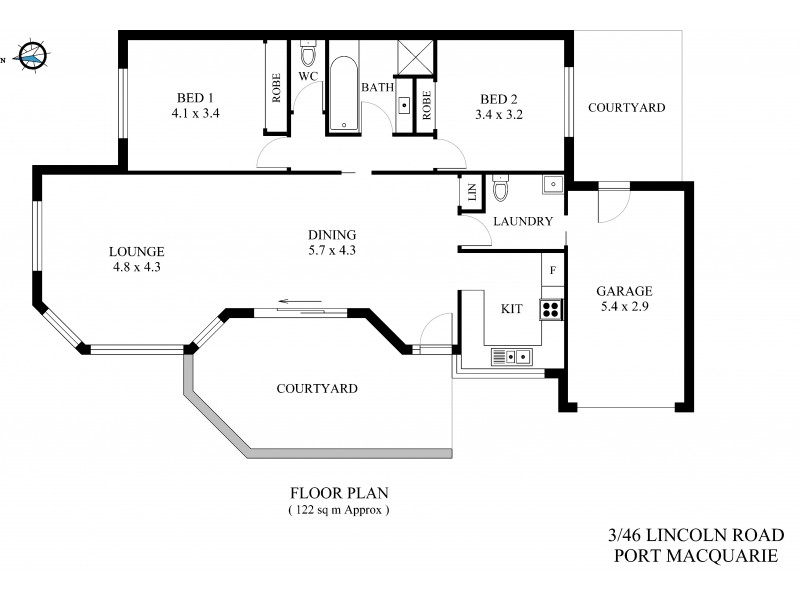 3/46 Lincoln Road, Port Macquarie NSW 2444 Floorplan