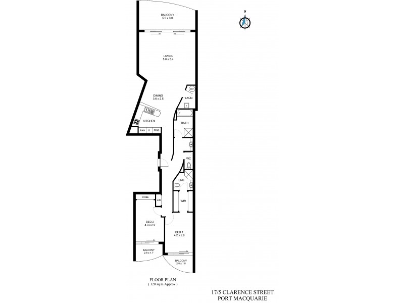 502/5 Clarence Street, Port Macquarie NSW 2444 Floorplan