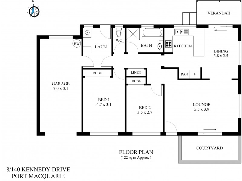 8/140 Kennedy Drive, Port Macquarie NSW 2444 Floorplan