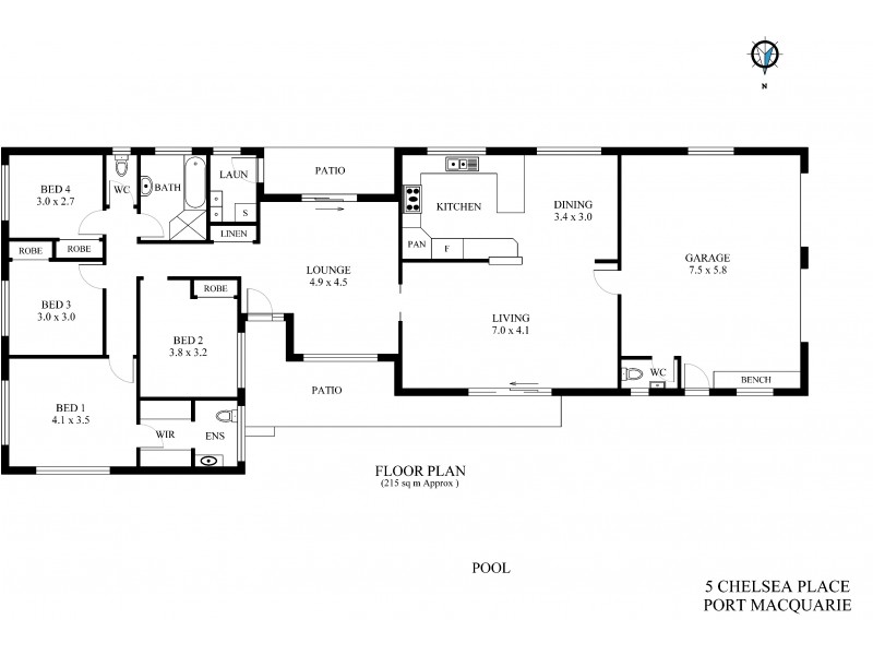 5  Chelsea Place, Port Macquarie NSW 2444 Floorplan