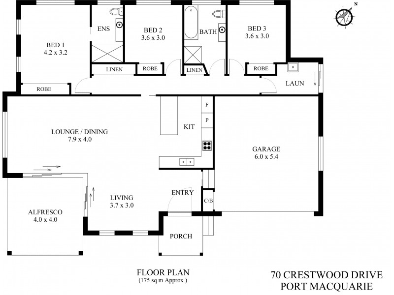 70 Crestwood Drive, Port Macquarie NSW 2444 Floorplan