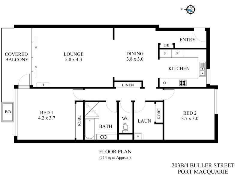 203b/4 Buller Street, Port Macquarie NSW 2444 Floorplan