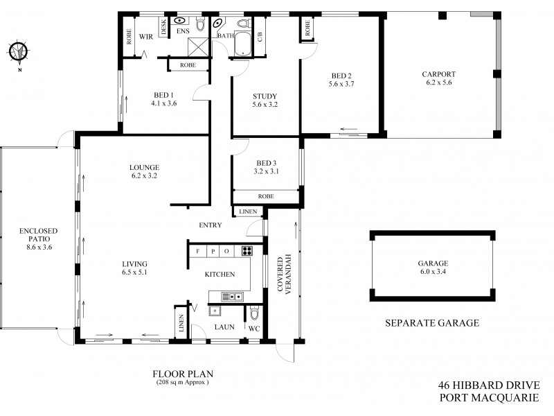 46 Hibbard Drive, Port Macquarie NSW 2444 Floorplan