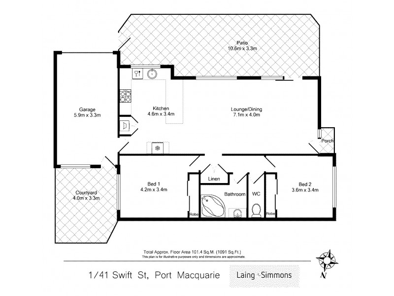 1/41 Swift Street, Port Macquarie NSW 2444 Floorplan