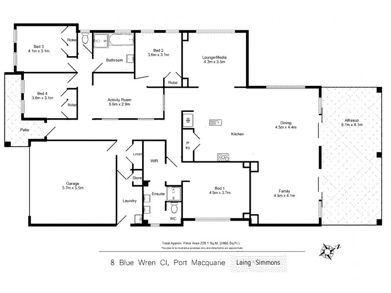 8 Blue Wren Close, Port Macquarie NSW 2444 Floorplan