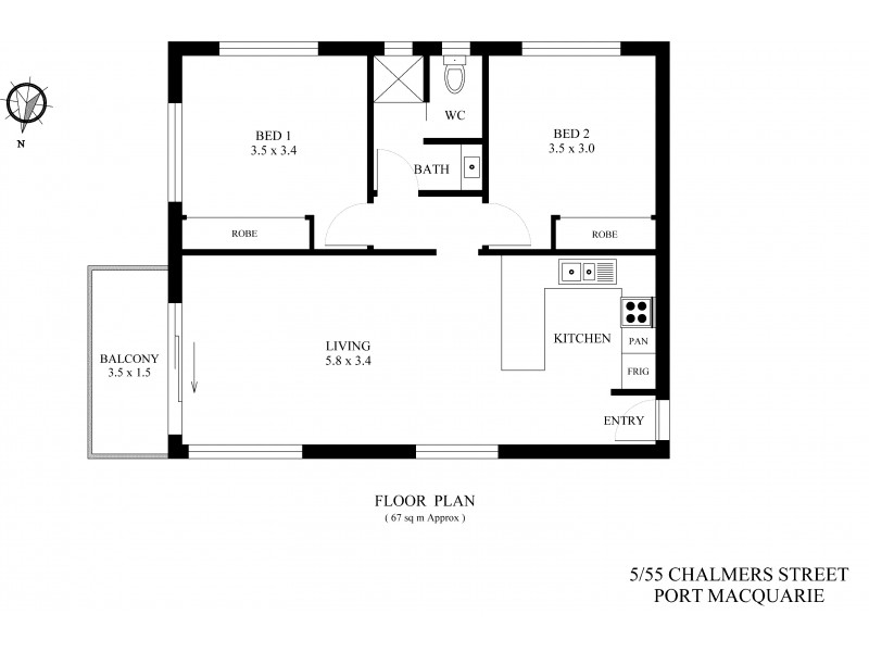 5/55 Chalmers Street, Port Macquarie NSW 2444 Floorplan