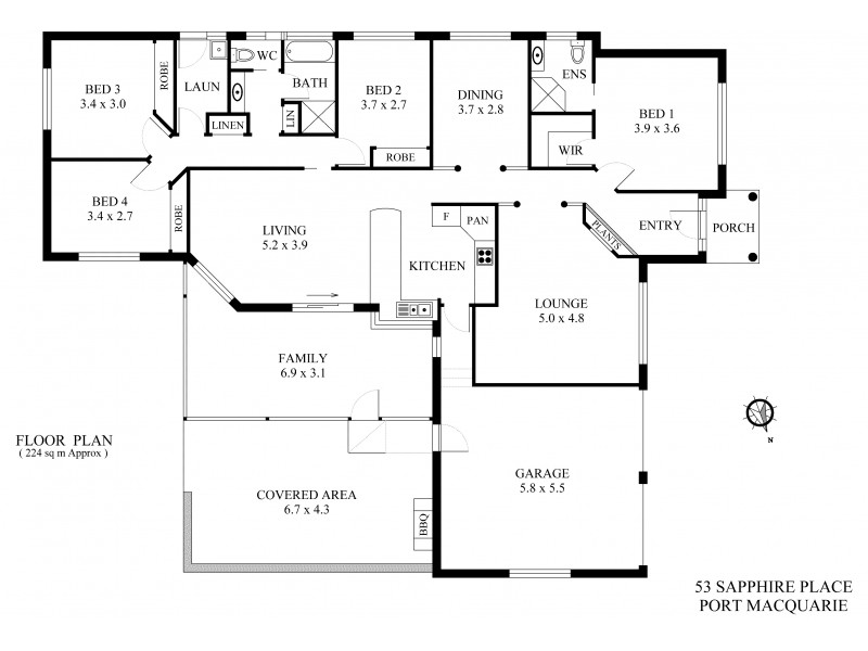 53 Sapphire Drive, Port Macquarie NSW 2444 Floorplan