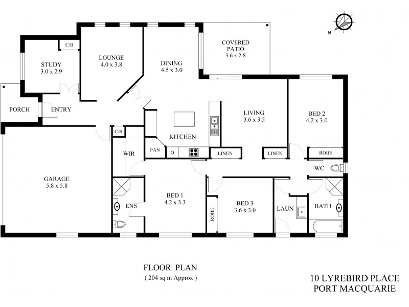 10 Lyrebird Place, Port Macquarie NSW 2444 Floorplan