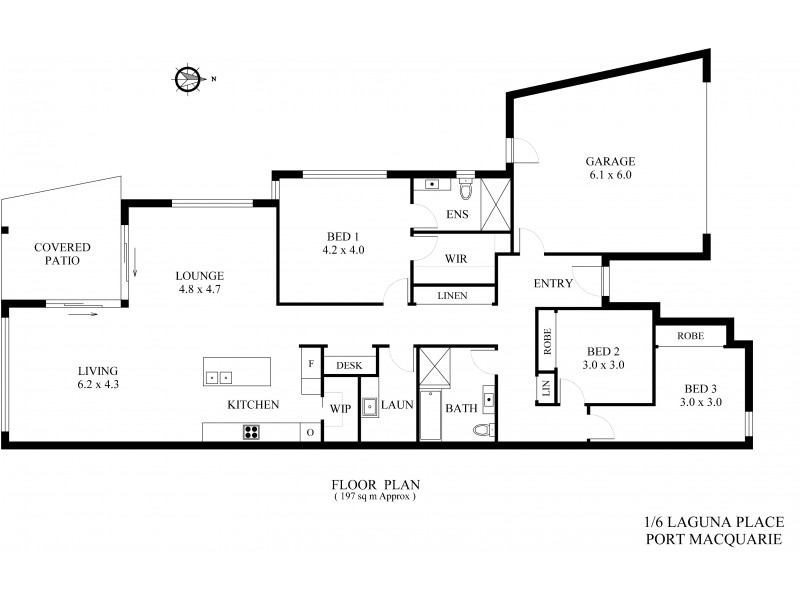 1/6 Laguna Place, Port Macquarie NSW 2444 Floorplan