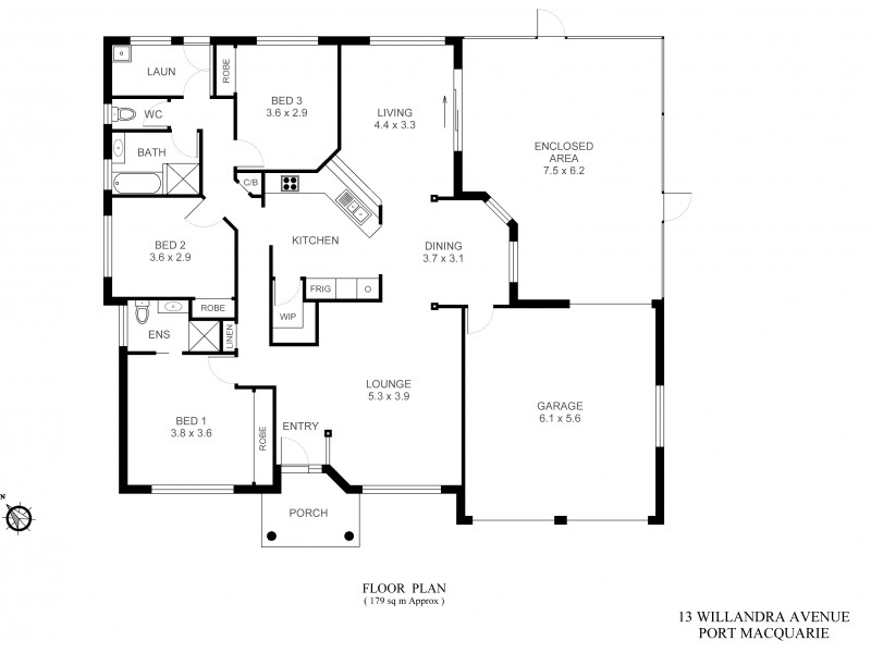 13 Willandra Avenue, Port Macquarie NSW 2444 Floorplan