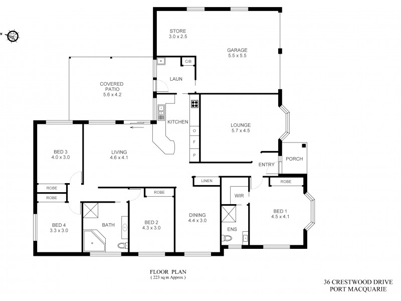 36 Crestwood Drive, Port Macquarie NSW 2444 Floorplan