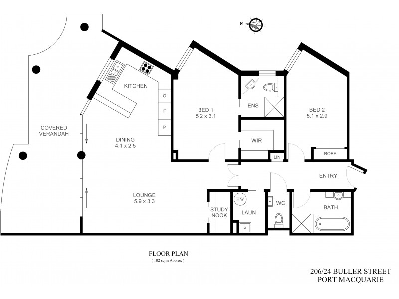 206/22-24 Buller Street, Port Macquarie NSW 2444 Floorplan