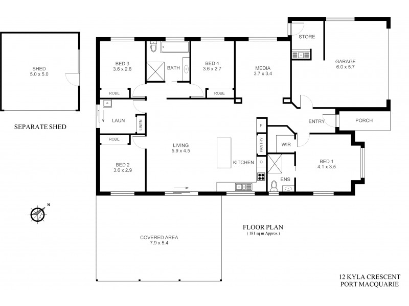 12 Kyla Crescent, Port Macquarie NSW 2444 Floorplan