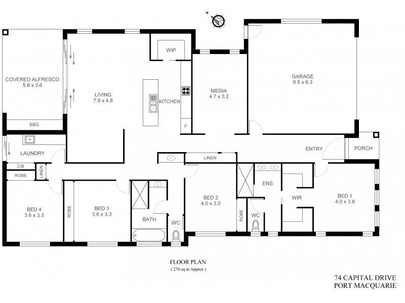 74 Capital Drive, Port Macquarie NSW 2444 Floorplan