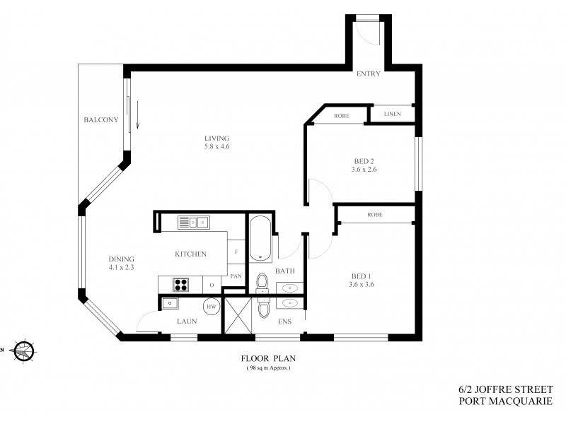6/2 Joffre Street, Port Macquarie NSW 2444 Floorplan