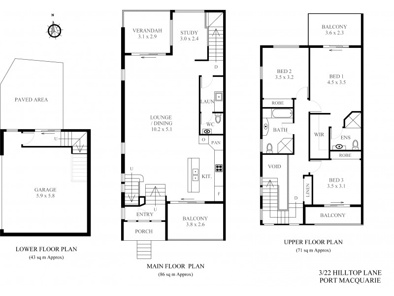 3/22 Hilltop Lane, Port Macquarie NSW 2444 Floorplan
