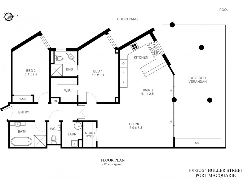 101/22 Buller Street, Port Macquarie NSW 2444 Floorplan