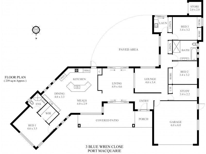 3 Blue Wren Close, Port Macquarie NSW 2444 Floorplan