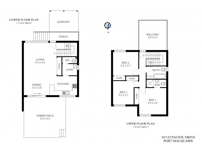 10/122 Pacific Drive, Port Macquarie NSW 2444 Floorplan