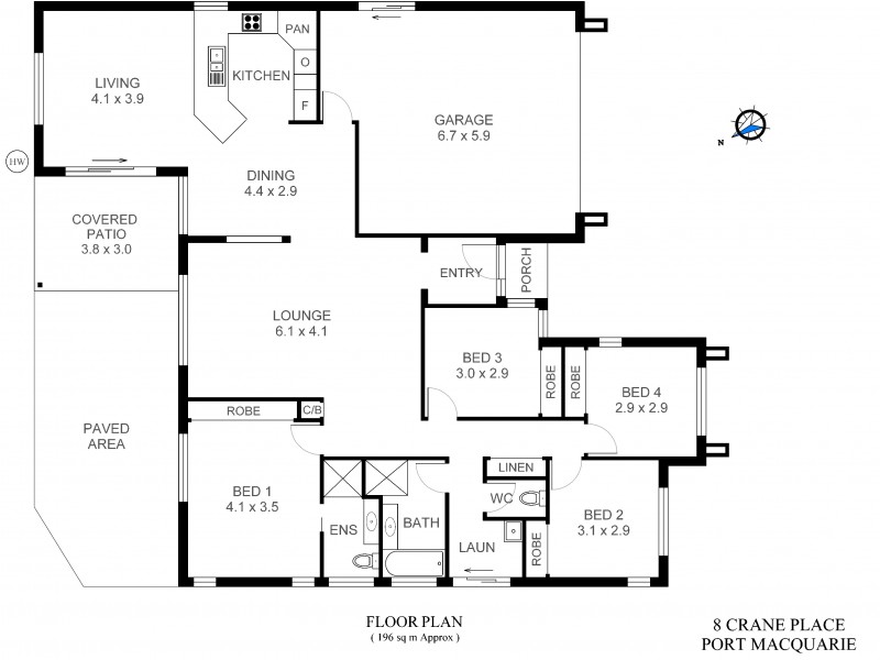8 Crane Place, Port Macquarie NSW 2444 Floorplan