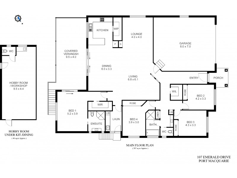 107 Emerald Drive, Port Macquarie NSW 2444 Floorplan